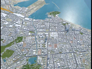 Yantai Shandong city China 150km 3D Model