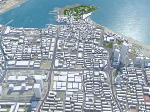 Yantai Shandong city China 150km 3D Model