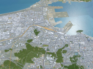 Yantai Shandong city China 150km Modelo 3D