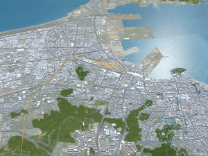 Yantai Shandong city China 150km 3D Model
