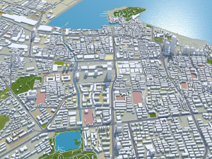 Yantai Shandong city China 150km Modelo 3D