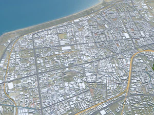 Yantai Shandong city China 150km 3D Model