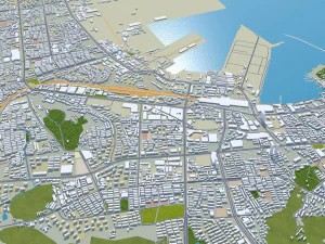 Yantai Shandong city China 150km 3D Model