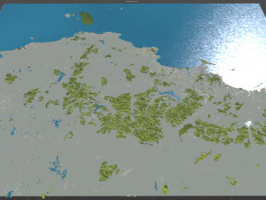 Yantai Shandong city China 150km 3D Model