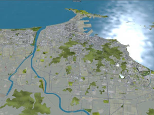 Yantai Shandong city China 150km 3D Model