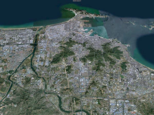 Yantai Shandong city China 150km 3D Model
