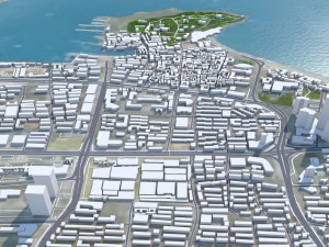 Yantai Shandong city China 150km Modelo 3D