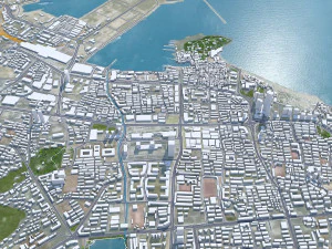Yantai Shandong city China 150km 3D Model