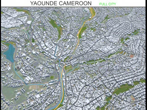 Yaounde Stadt Kamerun 40 km 3D Modell