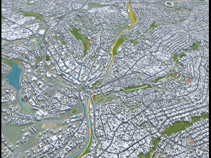 Yaounde city Cameroon 40km 3D Model