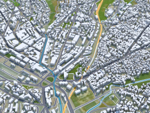 Yaounde city Cameroon 40km 3D Model