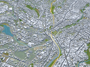 Yaounde city Cameroon 40km 3D Model