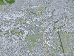 Yaounde city Cameroon 40km 3D Model