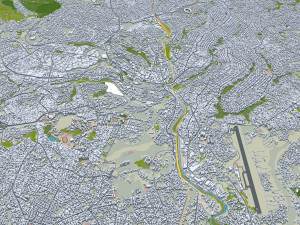 Yaounde city Cameroon 40km 3D Model