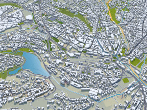 Yaounde city Cameroon 40km 3D Model