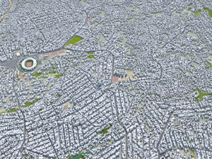 Yaounde city Cameroon 40km 3D Model