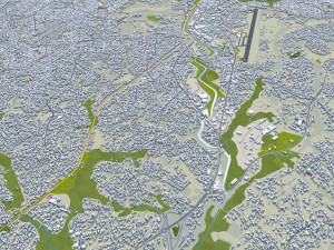 Yaounde city Cameroon 40km 3D Model