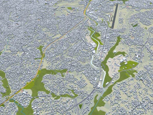 Yaounde city Cameroon 40km 3D Model