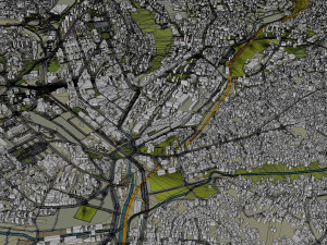 Yaounde city Cameroon 40km 3D Model