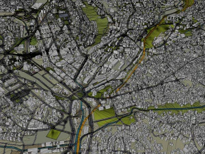 Yaounde city Cameroon 40km 3D Model