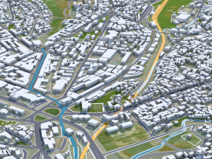 Yaounde city Cameroon 40km 3D Model