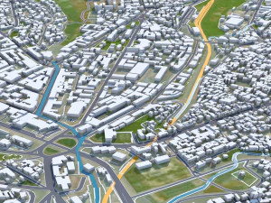 Yaounde city Cameroon 40km 3D Model