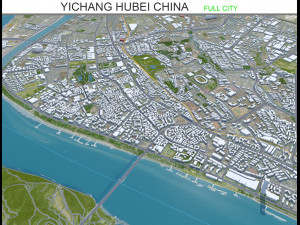 Yichang Hubei city China 40km 3D Model