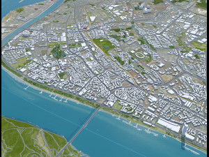 Yichang Hubei city China 40km 3D Model