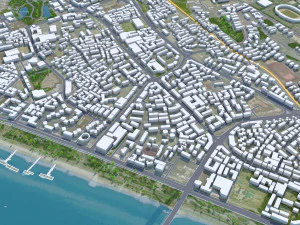 Yichang Hubei city China 40km 3D Model