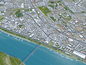 Yichang Hubei city China 40km 3D Model