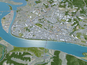 Yichang Hubei city China 40km 3D Model