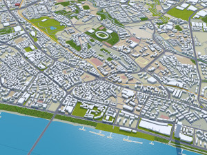 Yichang Hubei city China 40km 3D Model