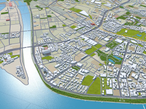 Yichang Hubei city China 40km 3D Model