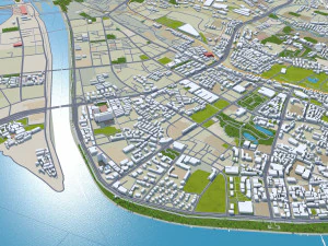 Yichang Hubei city China 40km 3D Model