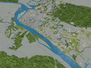 Yichang Hubei city China 40km 3D Model
