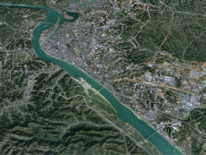 Yichang Hubei city China 40km 3D Model