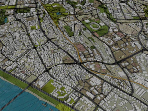 Yichang Hubei city China 40km 3D Model