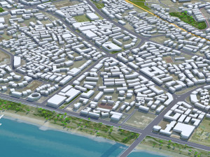Yichang Hubei city China 40km 3D Model