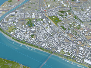 Yichang Hubei city China 40km 3D Model