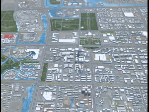 Yinchuan city Ningxia China 60km 3Dモデル