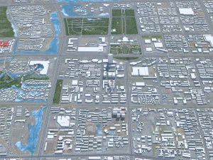 Yinchuan city Ningxia China 60km 3D Model