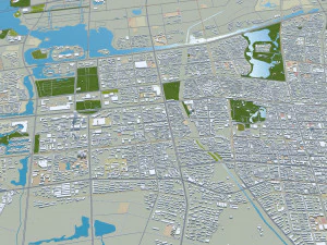 Yinchuan city Ningxia China 60km 3D Model