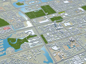 Yinchuan city Ningxia China 60km 3D Model