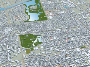 Yinchuan city Ningxia China 60km 3D Model
