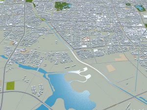 Yinchuan city Ningxia China 60km 3D Model