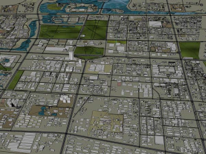 Yinchuan city Ningxia China 60km 3D Model