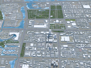 Yinchuan city Ningxia China 60km 3Dモデル