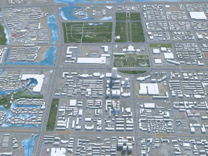 Yinchuan city Ningxia China 60km 3D Model