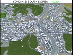Yongin si city South Korea 20km 3D 모델
