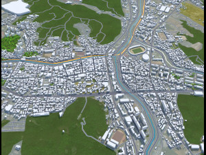 Yongin si city South Korea 20km 3D 模型